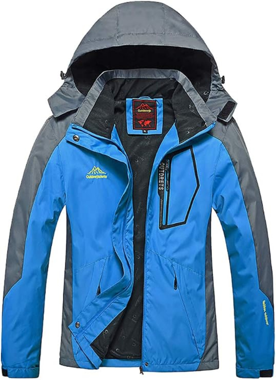 GEMYSE Waterproof Rain Jacket Windproof Raincoat Outdoor Hooded Windbreaker NWT